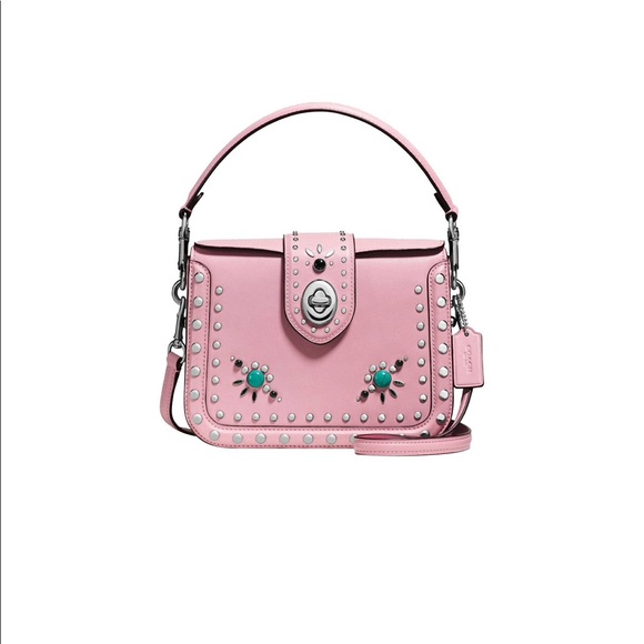 Coach Page Western Rivets Leather Across Body Bag - Picture 2 of 7